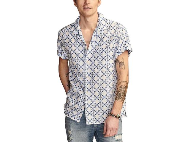 Lucky Brand Mens Batik Short Sleeve Camp Collar Shirt Product Image