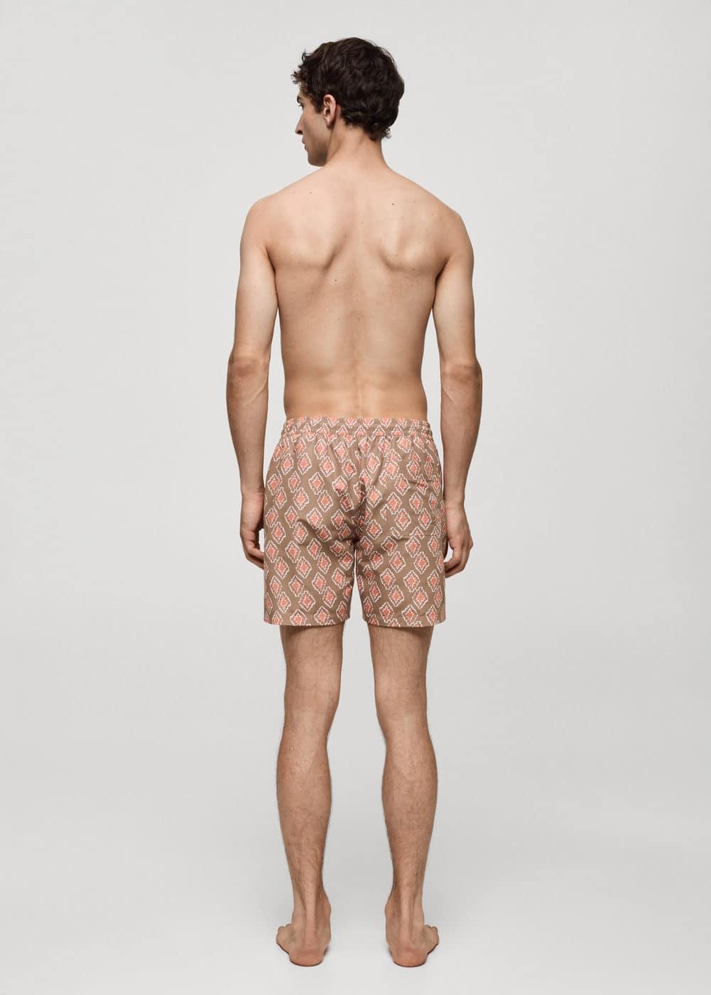 Geometric-print swimsuit - Men | MANGO USA Product Image