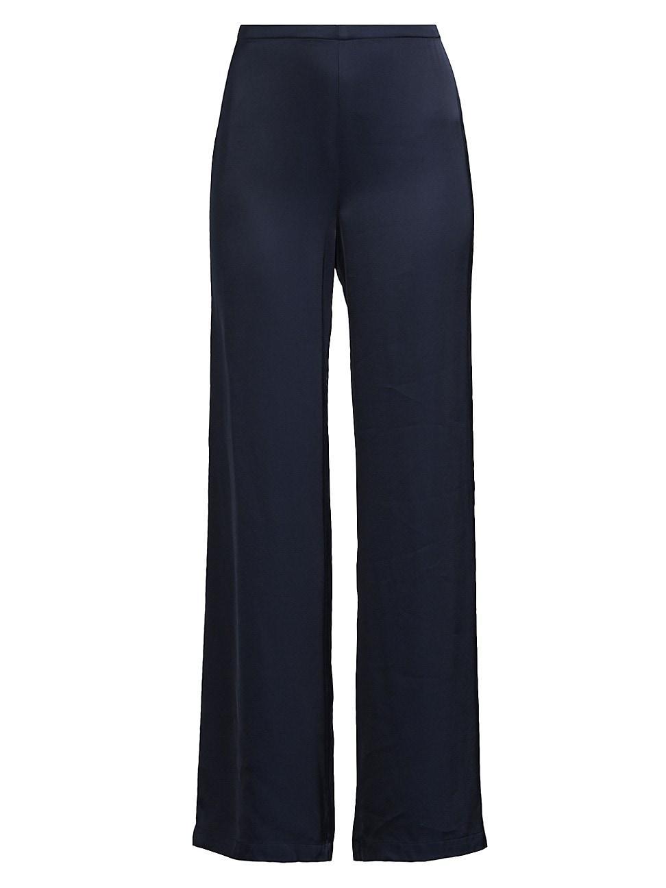 Womens Shawn Satin Straight-Leg Pants Product Image