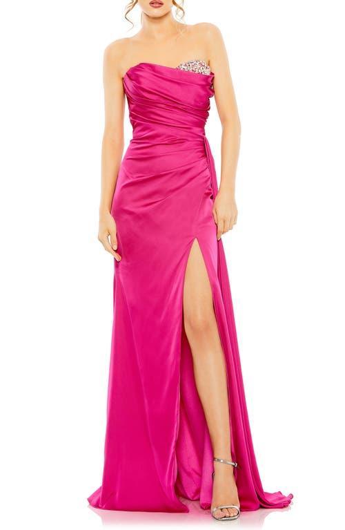 Womens Satin Embellished Sweetheart Gown Product Image