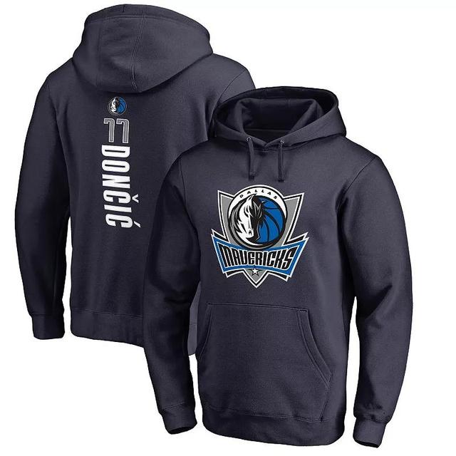 Mens Fanatics Branded Luka Doncic Dallas Mavericks Backer Pullover Hoodie Blue Product Image