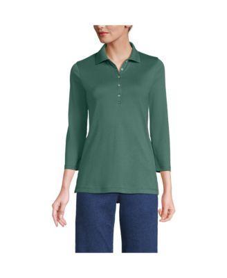 Petite 3/4 Sleeve Supima Cotton Polo Shirt product image