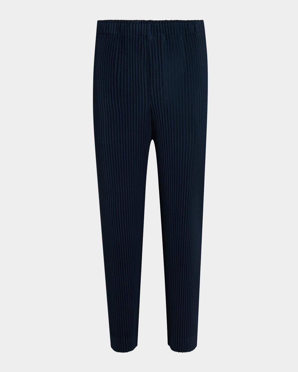 Men's Solid Pleated Pants Product Image