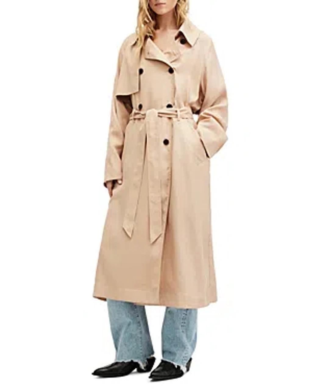 Kikki Oversized Trench Coat In Sesame Beige Product Image