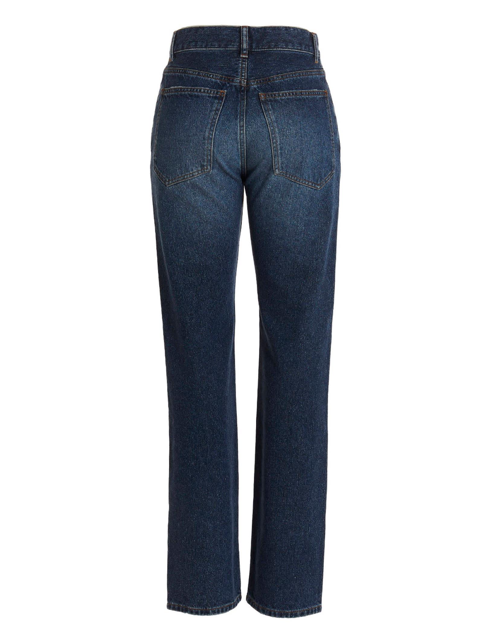 CHLOÉ Embroidered Logo Jeans In Blue Product Image