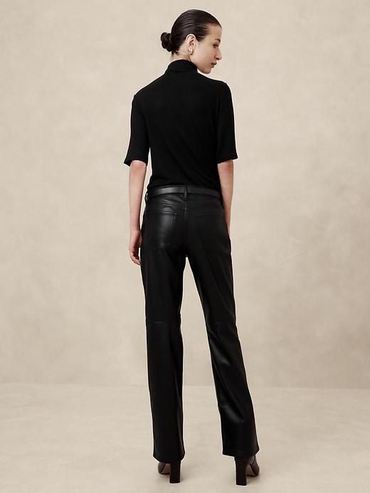 Mid-Rise Bootcut Vegan Leather Jean Product Image