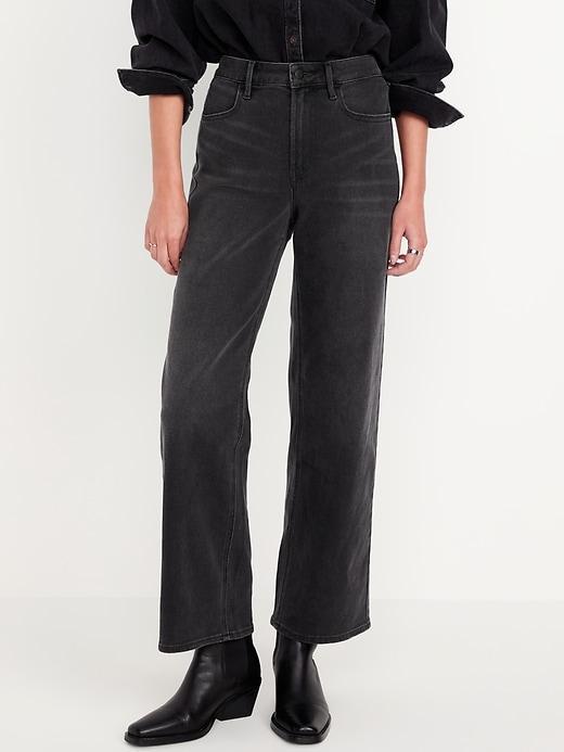 High-Waisted Wow Crop Wide-Leg Jeans Product Image