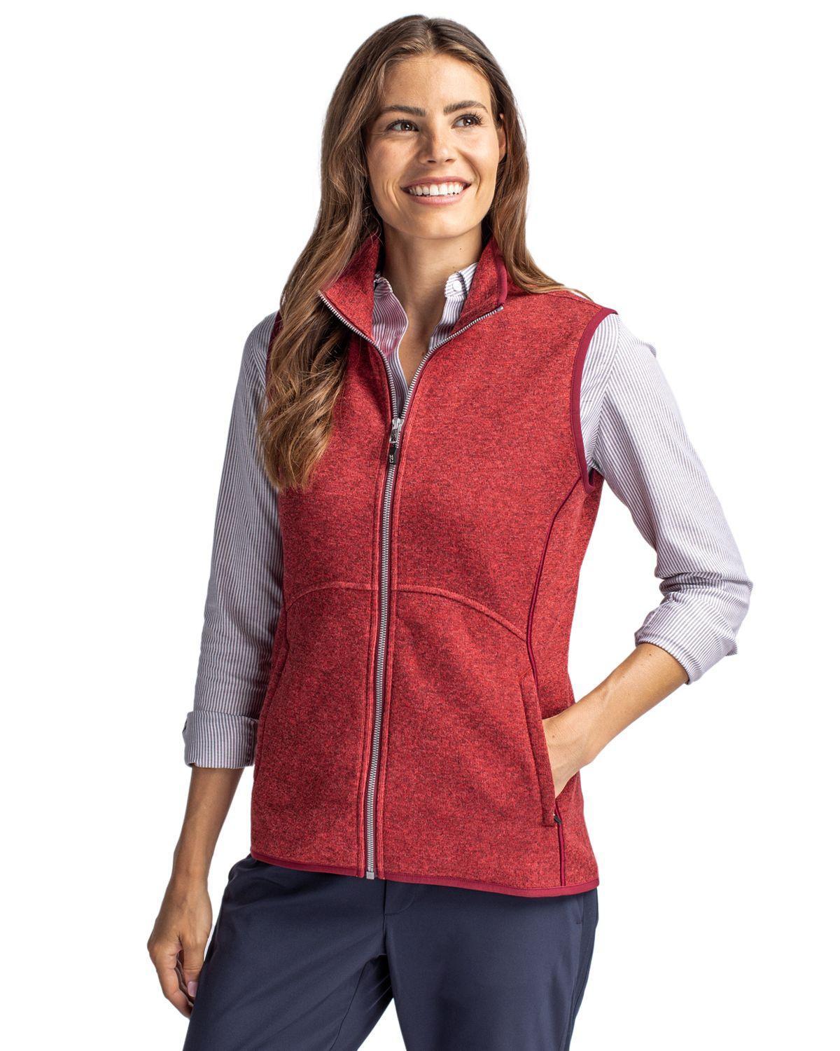 Cutter & Buck Womens Mainsail Sweater Knit Full Zip Vest Product Image