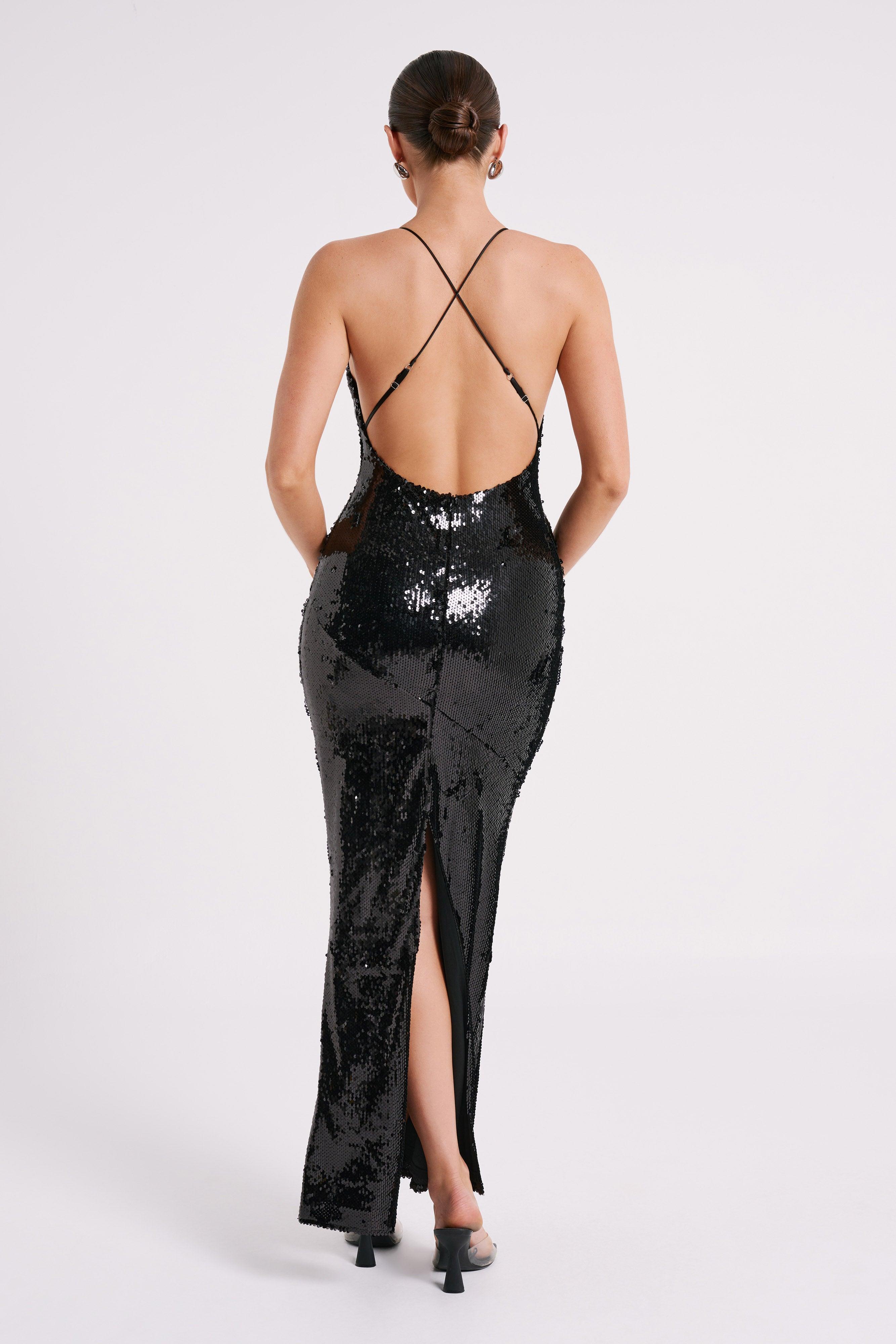 Gracie Sequin Maxi Dress - Black Product Image