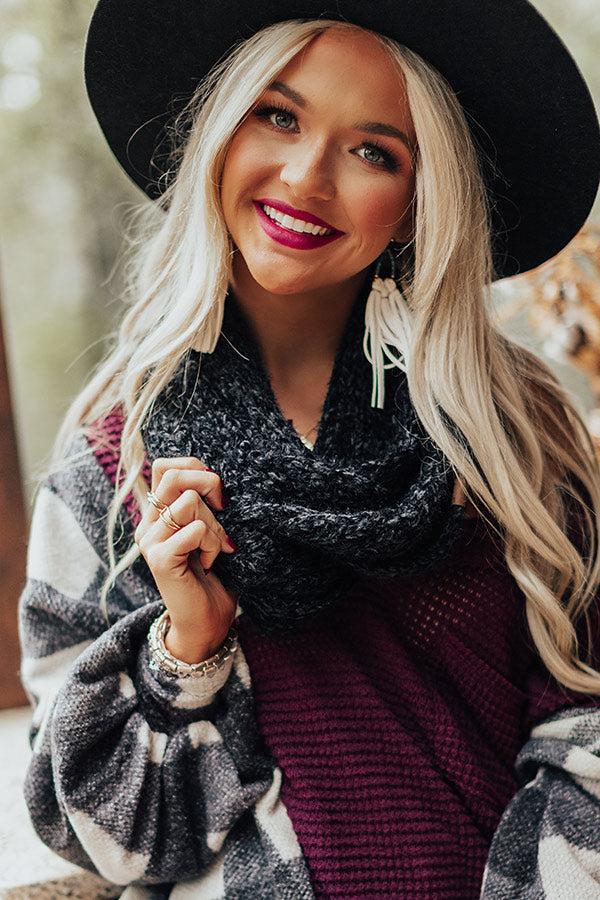 Chilly Vibes Chenille Infinity Scarf in Black Product Image