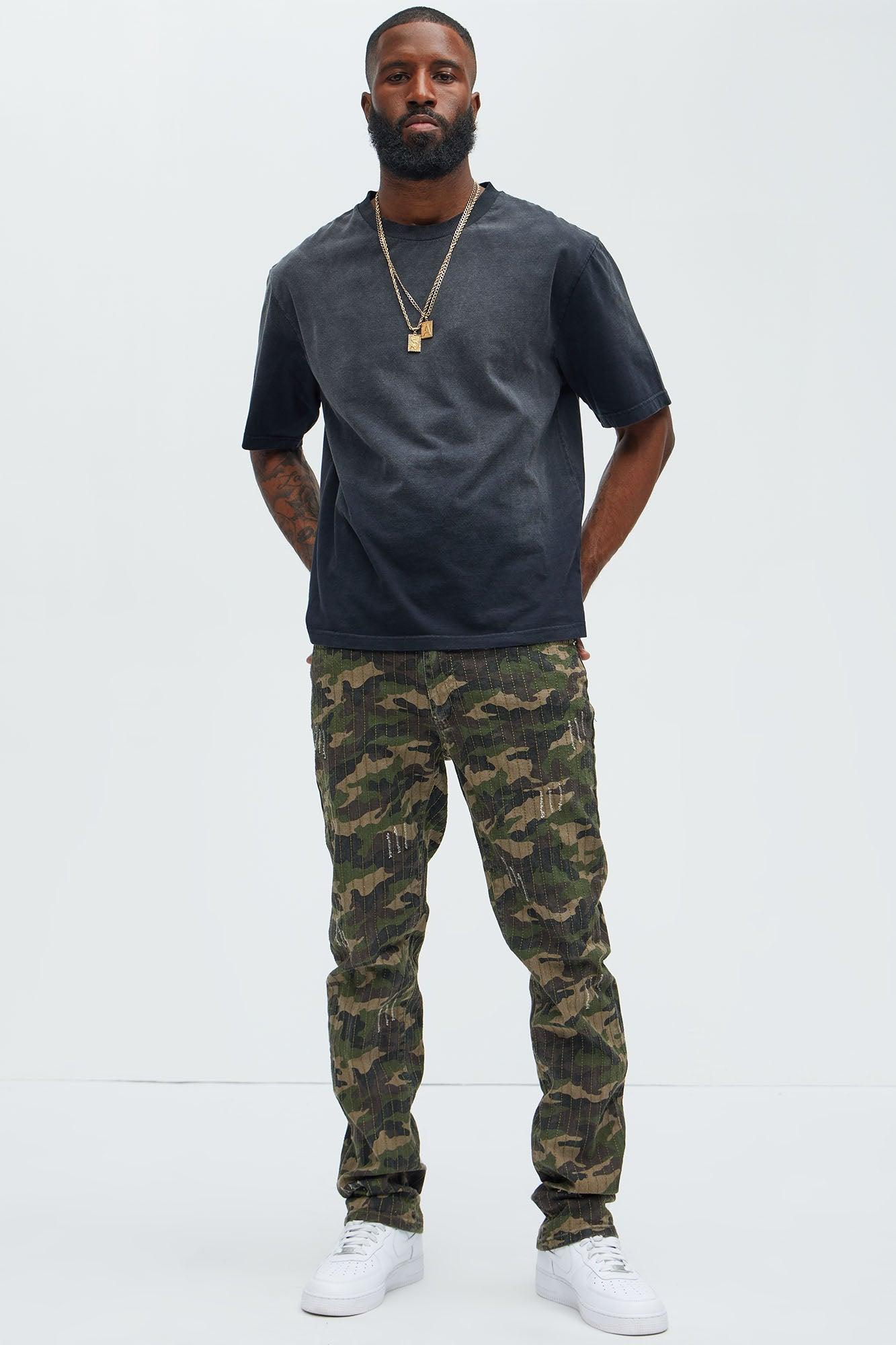 Line Me Up Stitched Slim Pants - Camouflage Product Image