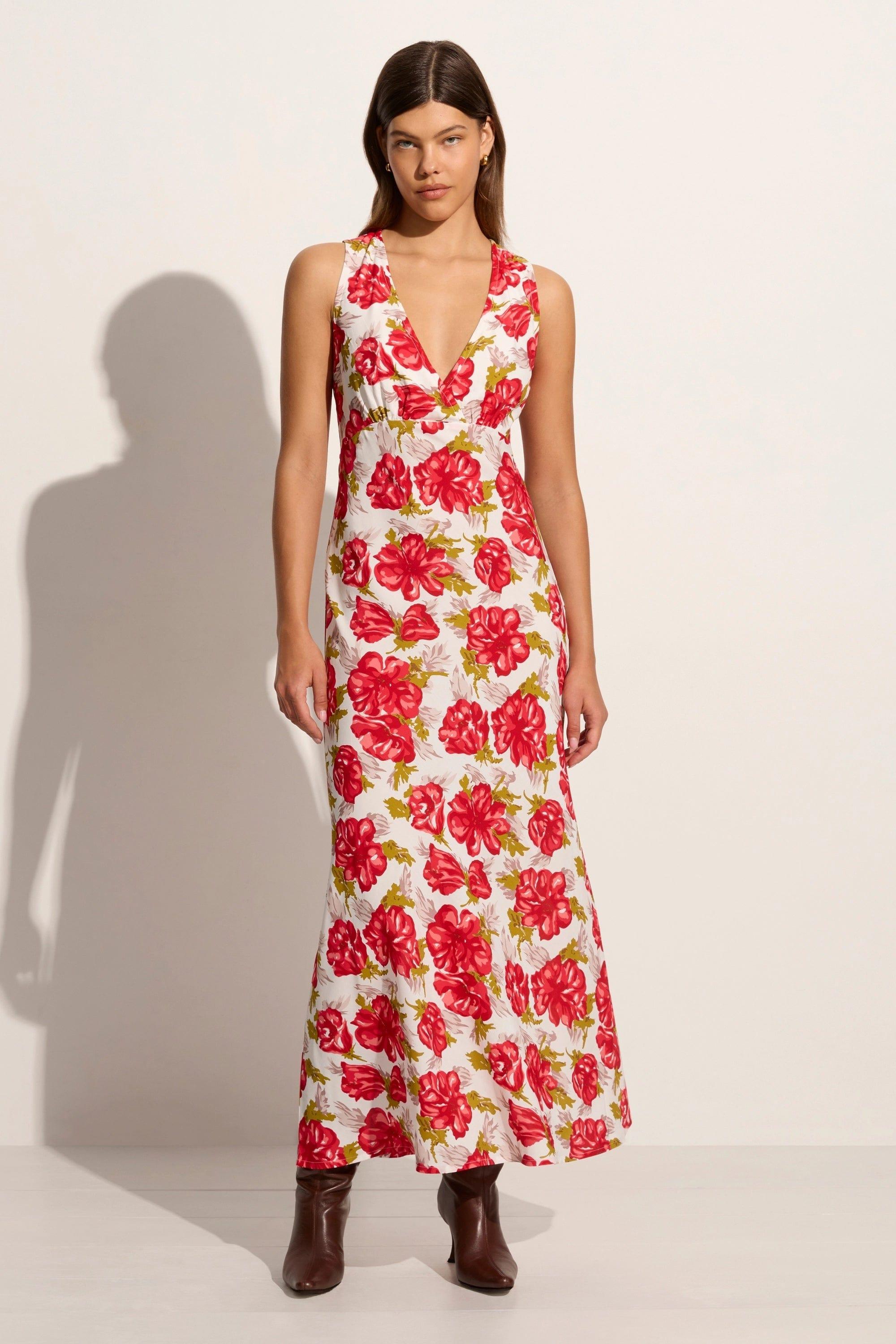 Acacia Maxi Dress Isadora Floral Red - Final Sale Product Image