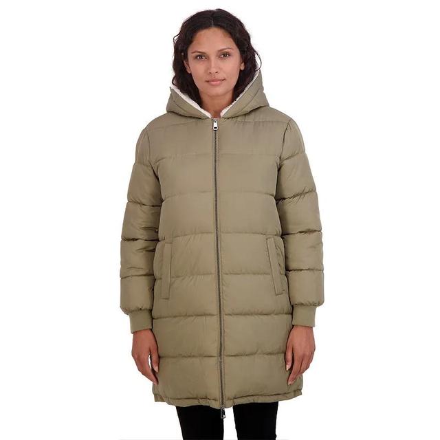 Womens Sebby Collection Hooded Cozy Lined Puffer Coat Product Image