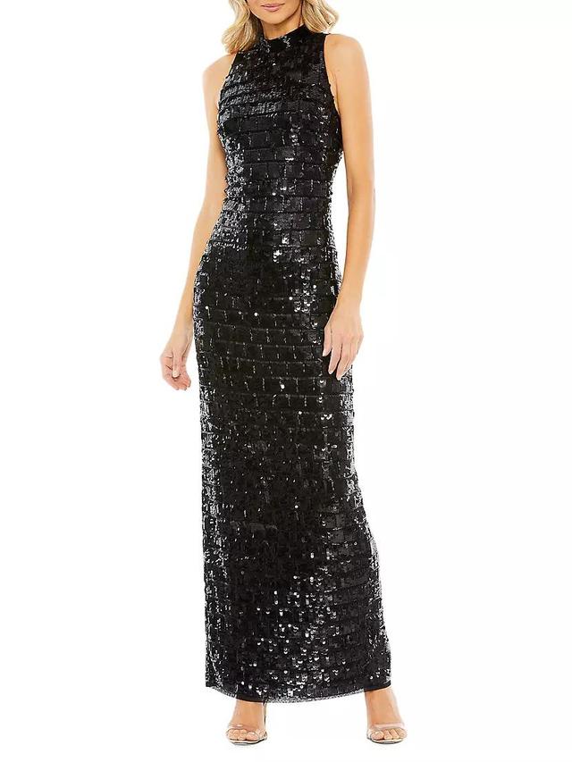 Sequin Grid Column Gown Product Image