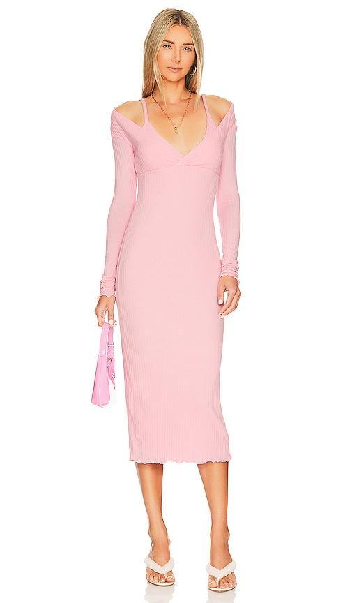 Lovers and Friends Garcelle Midi Dress in Peony Pink Product Image