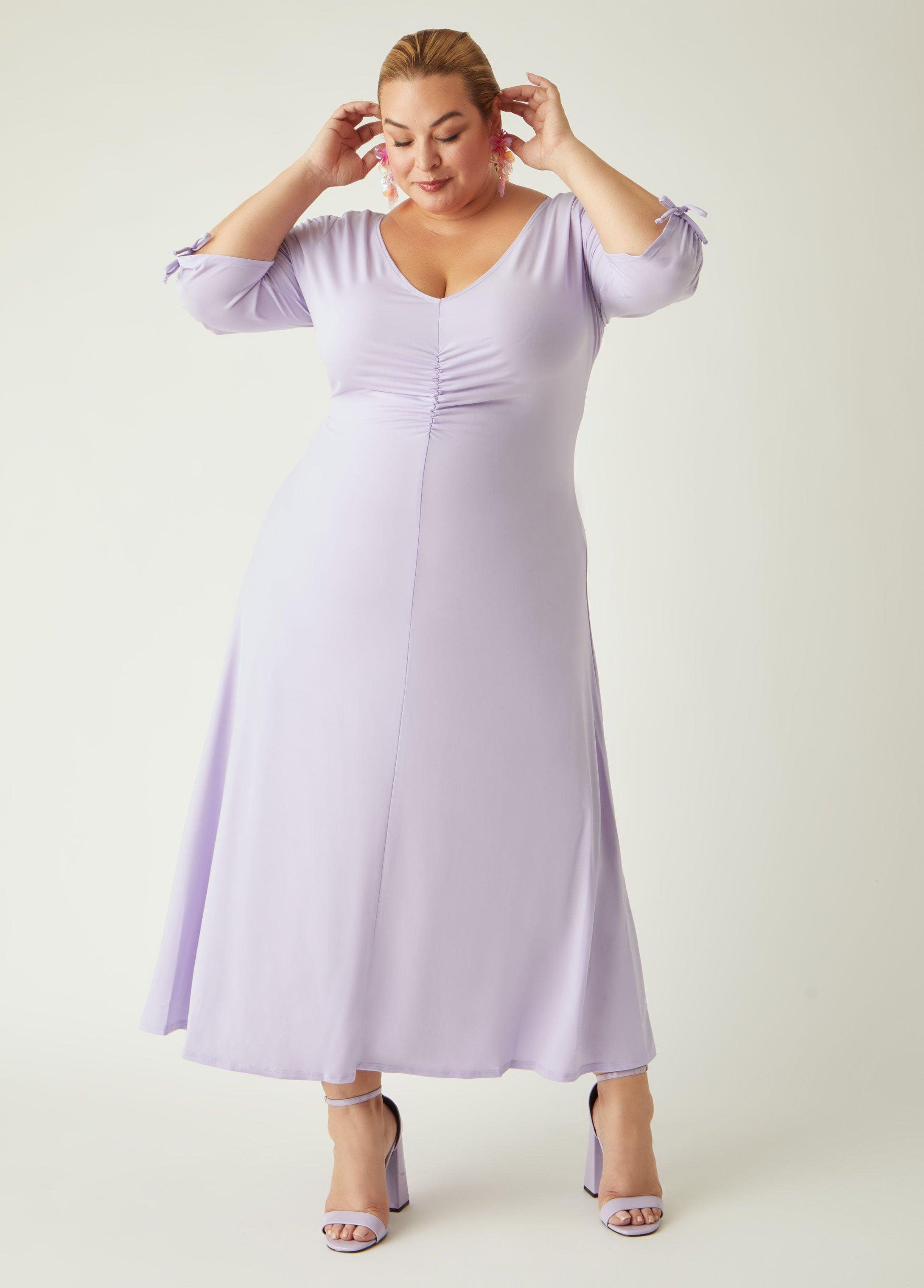 Plus Size Ruched Maxi A Line Dress Ashley Stewart Product Image