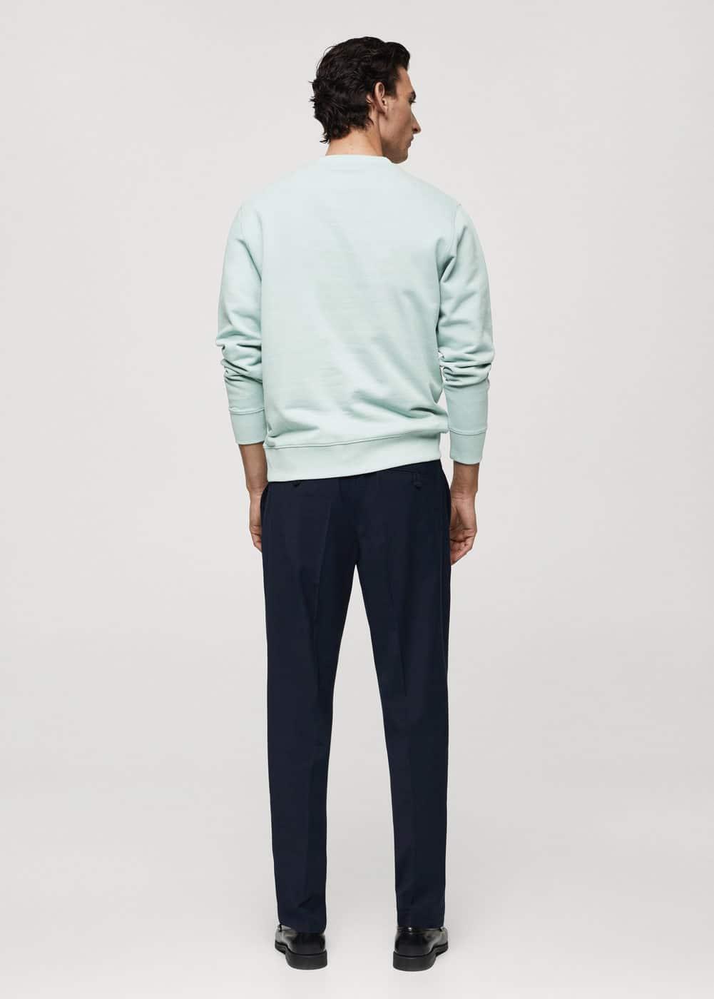 MANGO MAN - 100% cotton basic sweatshirt aqua greenMen Product Image