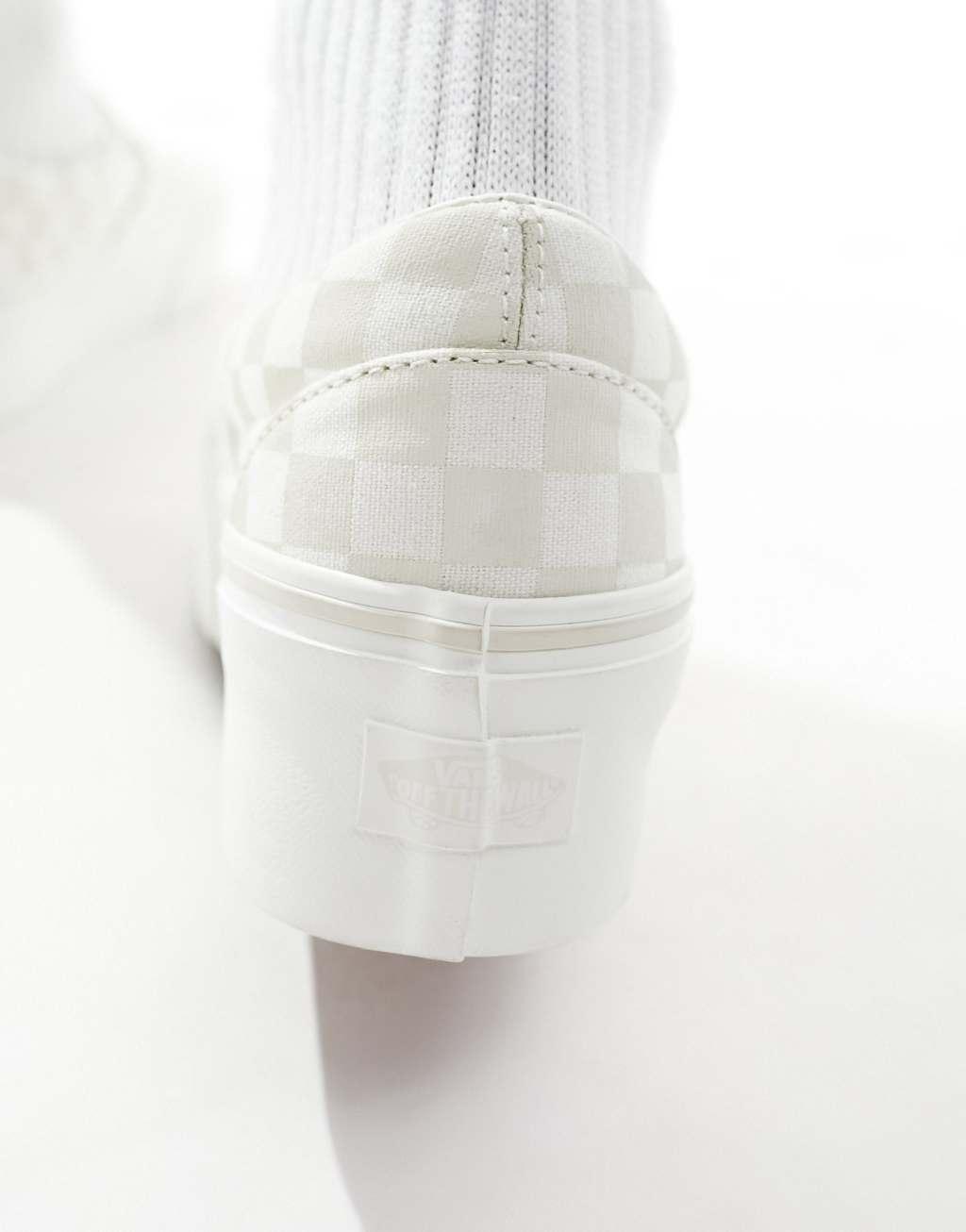 Vans Slip On Stackform in checkerboard white Product Image