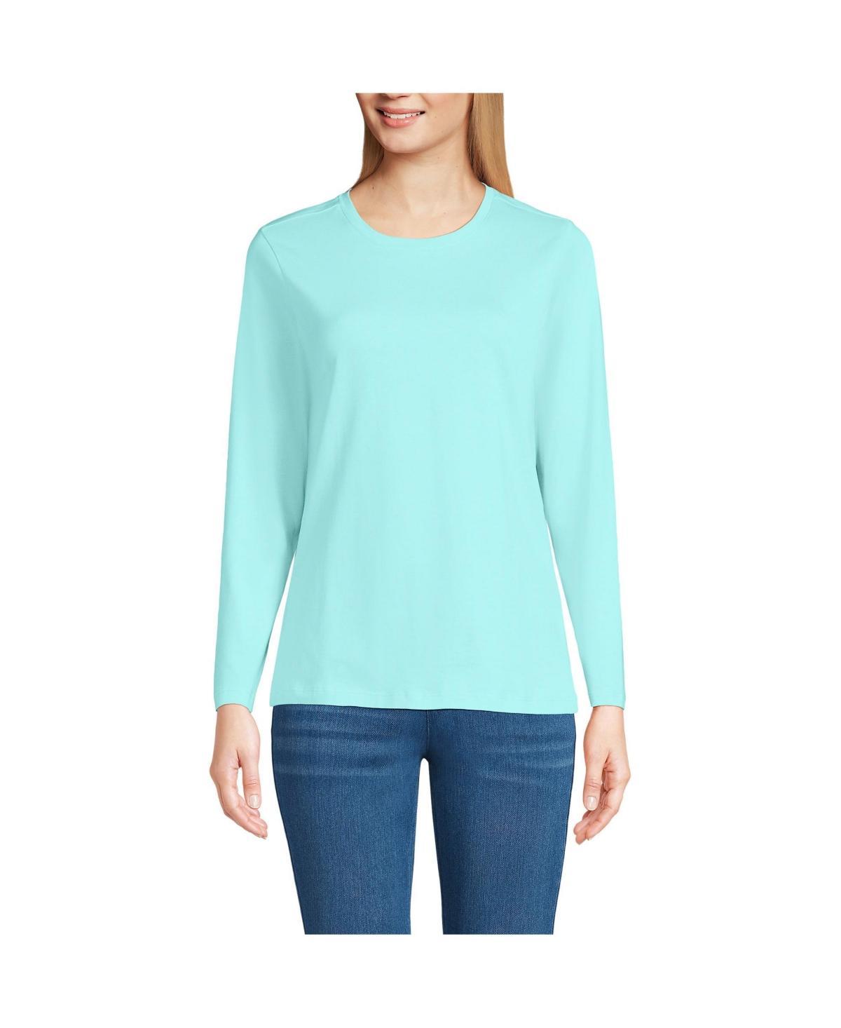 Petite Lands End Relaxed-Fit Supima Cotton Crewneck Tee, Womens Product Image