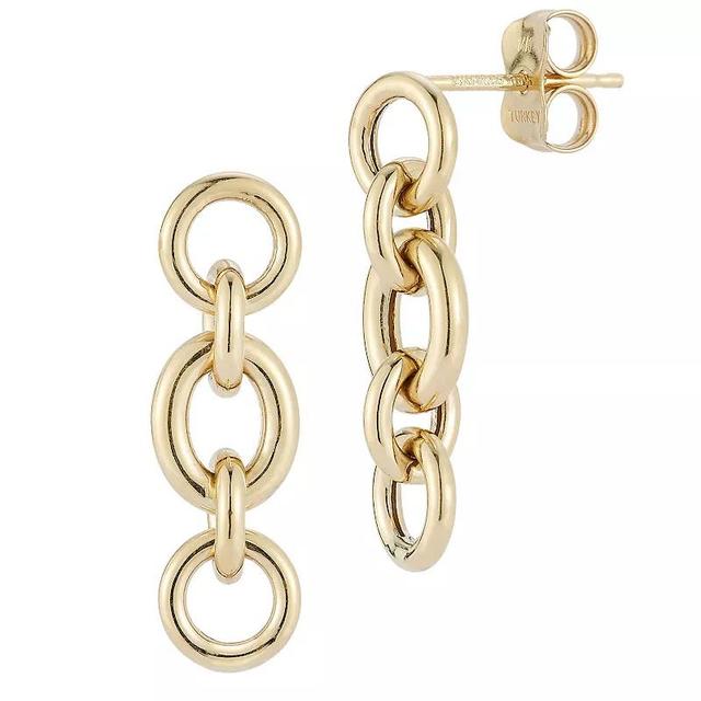 LUMINOR GOLD 14k Gold Rolo Link Drop Earrings, Womens Product Image