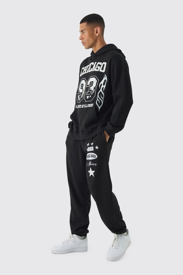 Oversized Moto Printed Tracksuit | boohooMAN USA Product Image