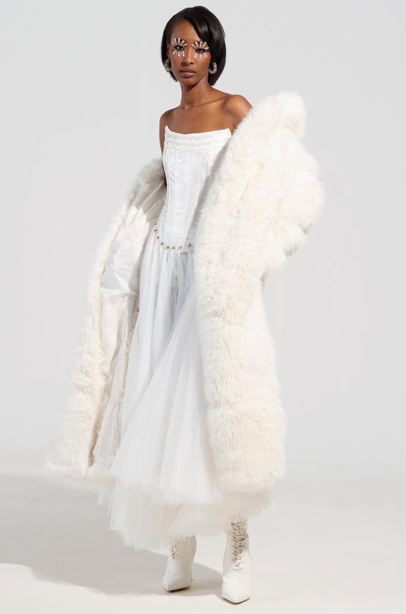 BCARDI LONG LUXE FAUX FUR TRENCH Product Image