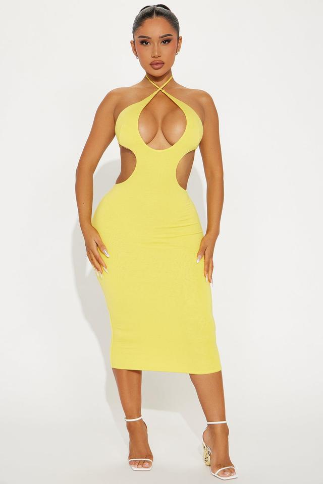 By The Coast Double Lined Midi Dress - Yellow Product Image