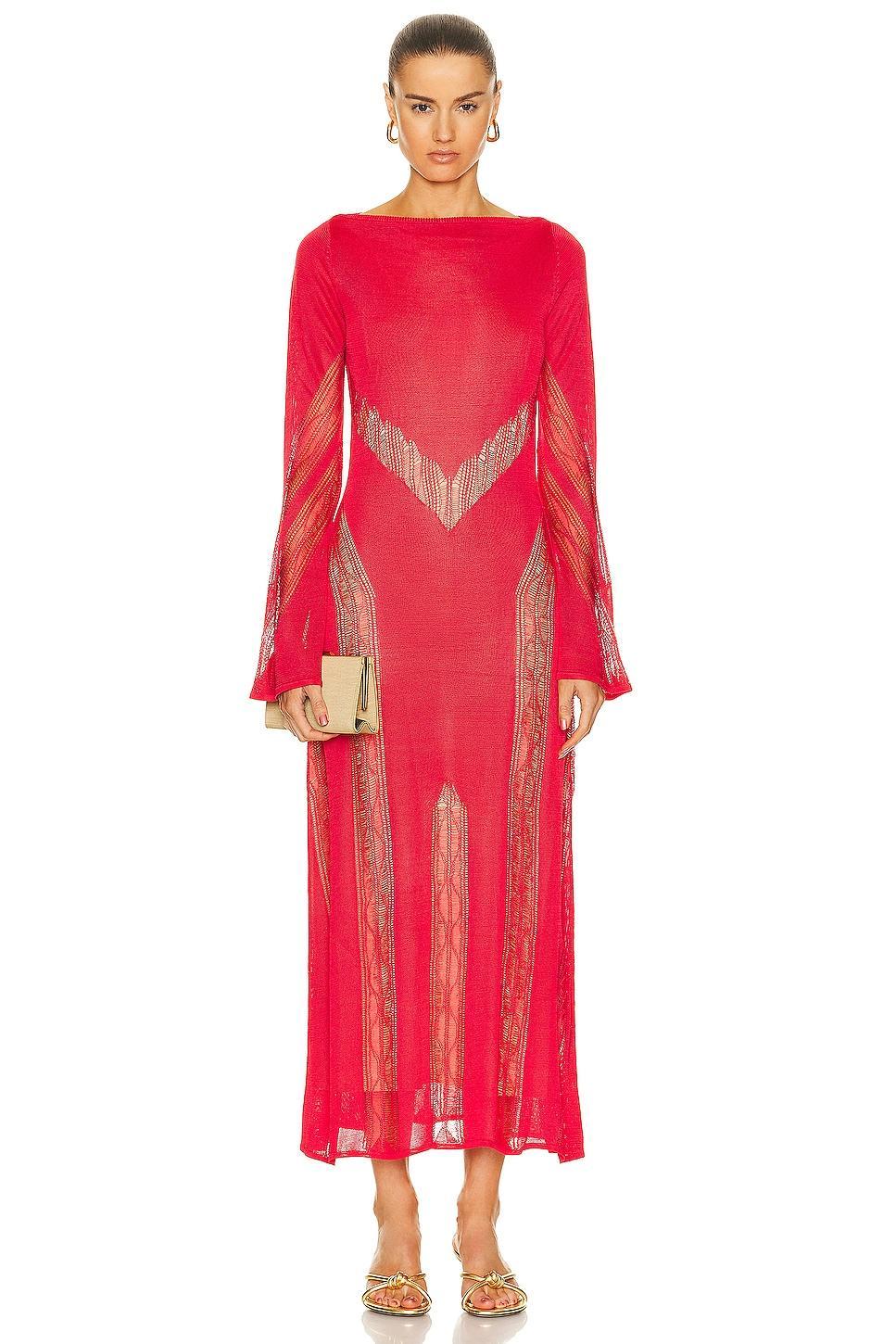 Cult Gaia Kennon Midi Knit Dress in Red Product Image