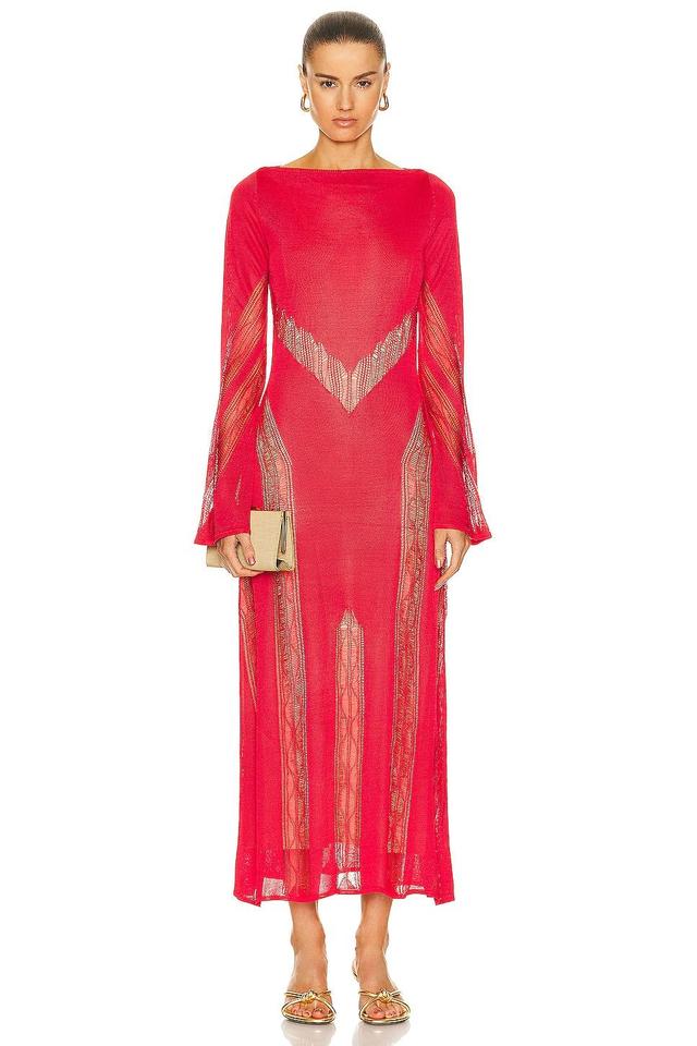 Cult Gaia Kennon Midi Knit Dress Red. (also in ). Product Image