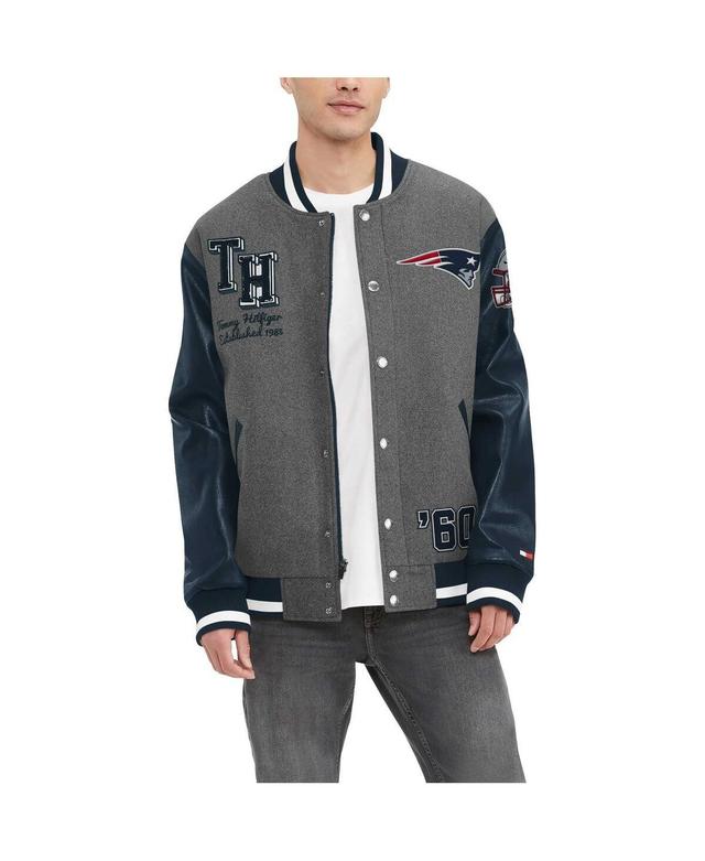 Mens Tommy Hilfiger Heather Gray New England Patriots Gunner Full-Zip Varsity Jacket - Heather Gray Product Image