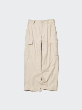 Womens Wide Straight Cargo Pants Natural 2XL UNIQLO US Product Image