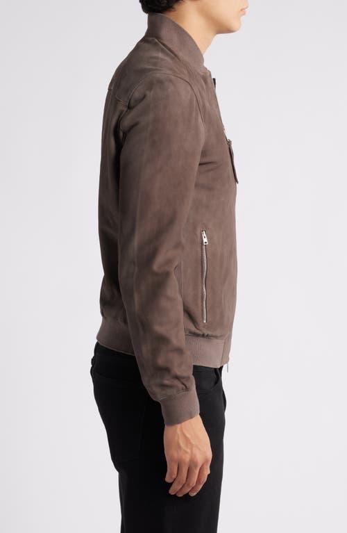 ALLSAINTS Kemble Suede Bomber Jacket In Concrete Grey Product Image