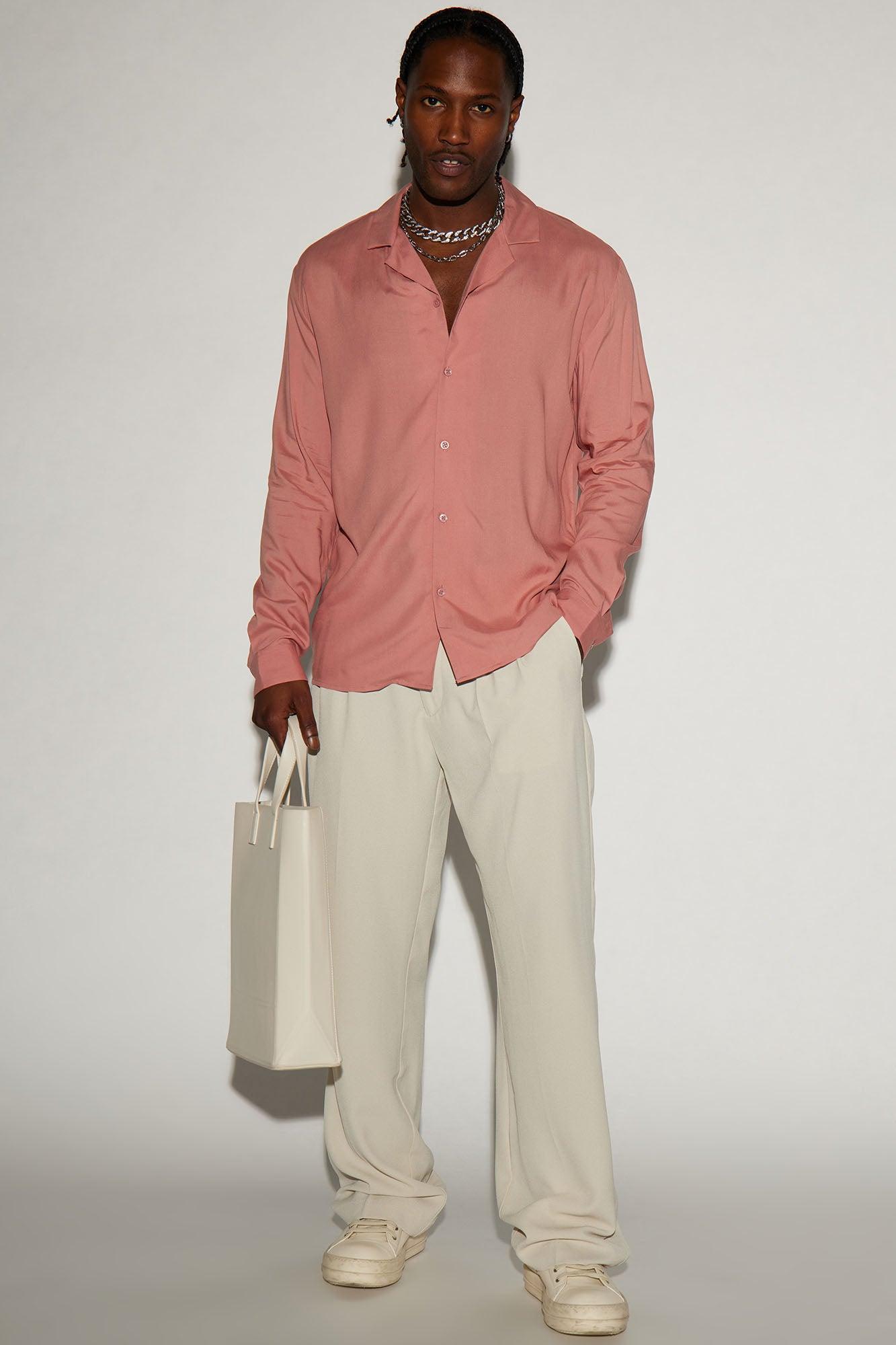 Dawson Button Up Shirt - Mauve Product Image