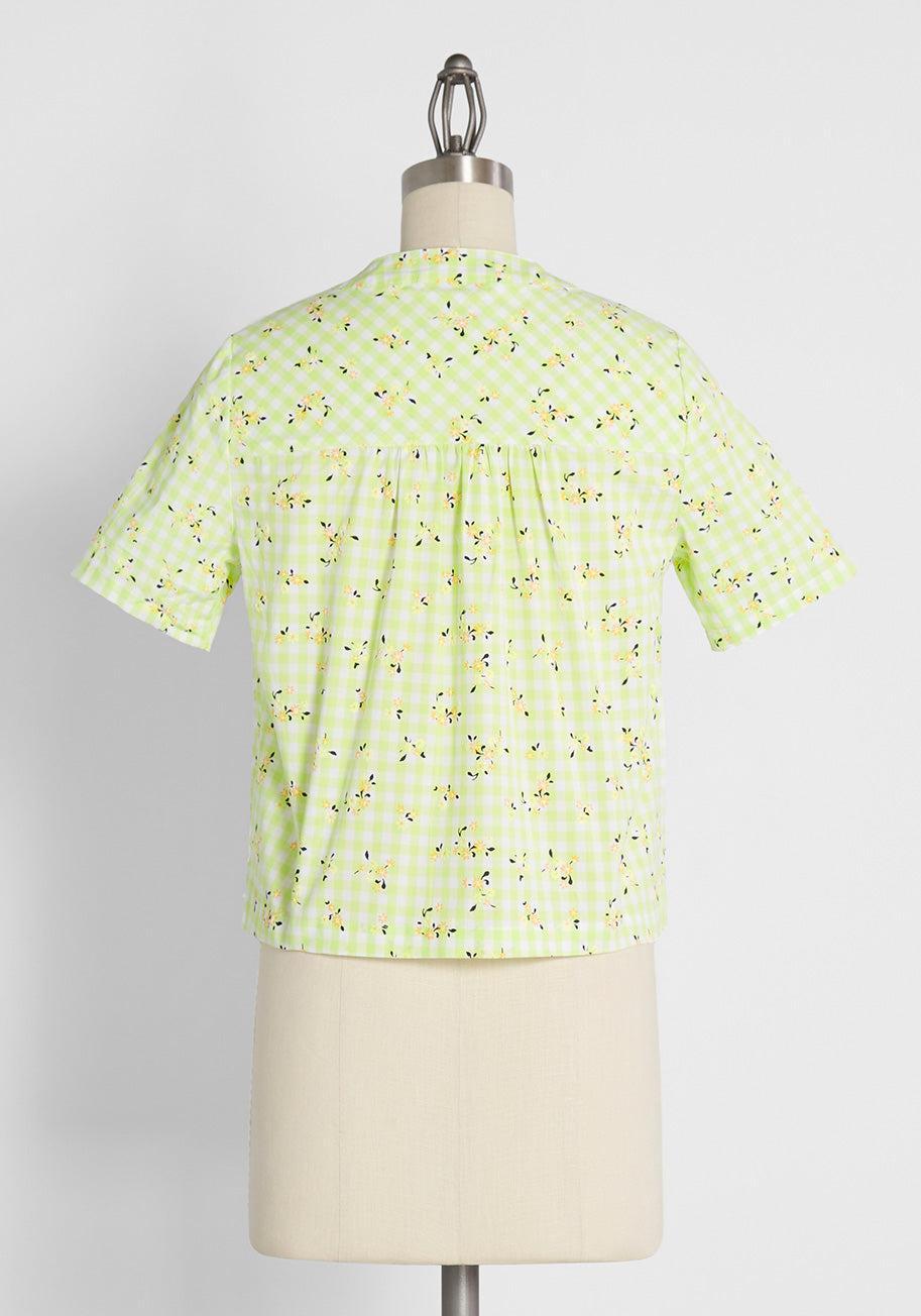 Spring Fun in Gingham Blouse Product Image