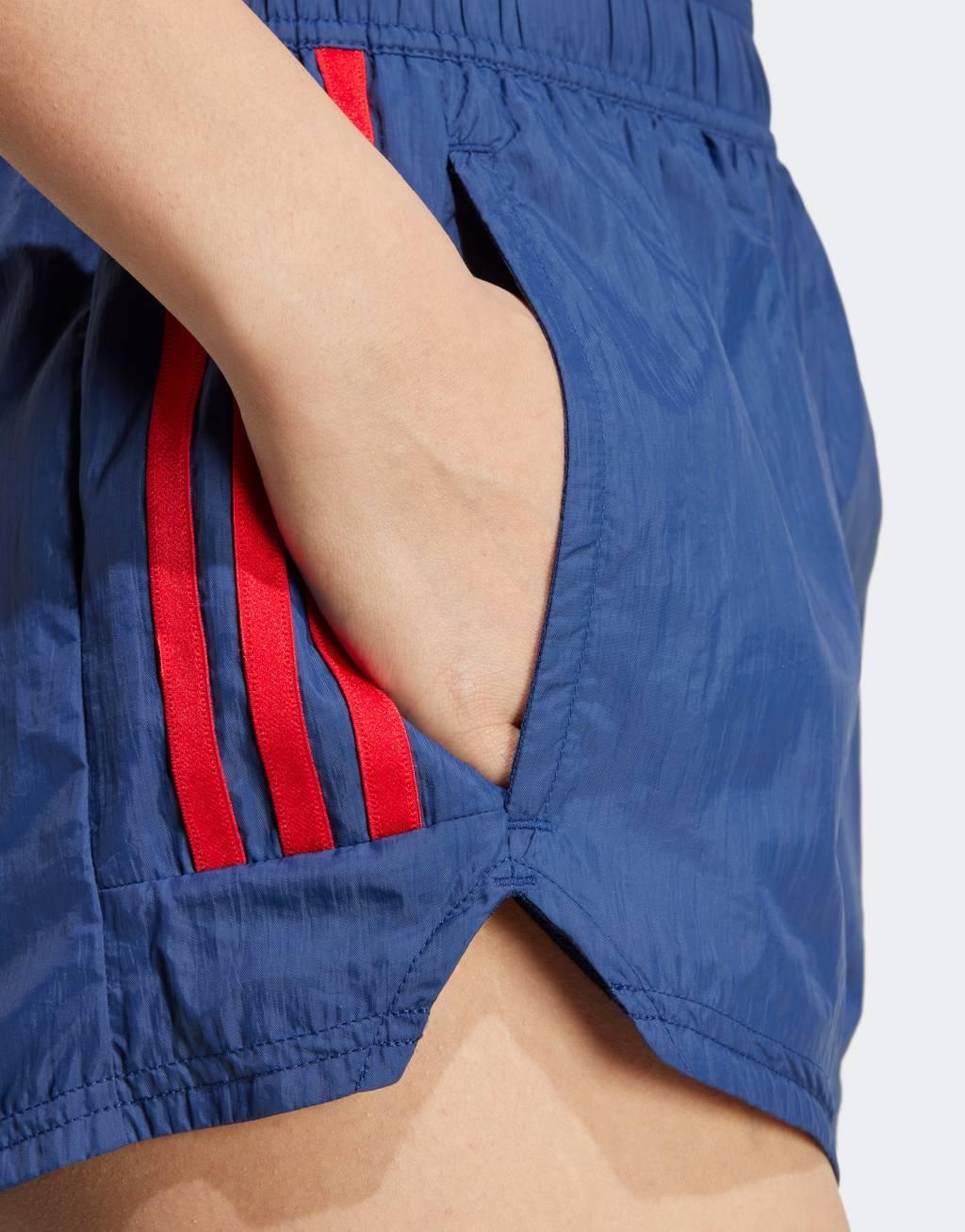 adidas Football Tiro woven shorts in navy blue with red stripes Product Image