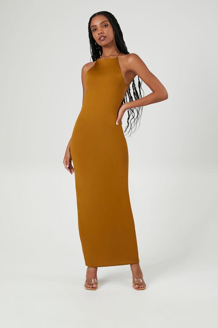 Contour Sculpt Halter Maxi Dress | Forever 21 Product Image