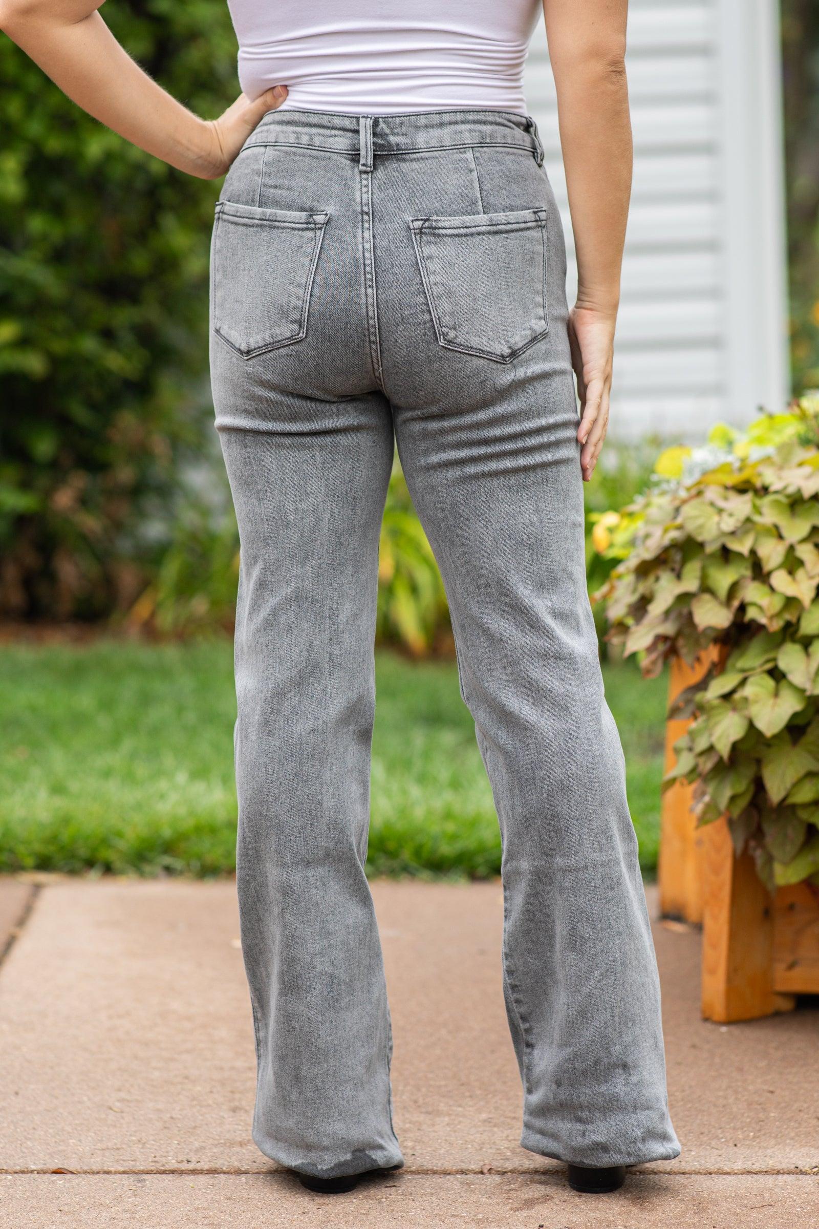 KanCan Grey High Rise Flare Jeans Product Image