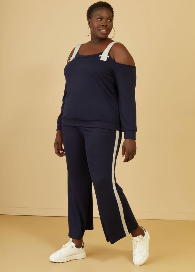 Plus Size Two Tone Kick Flare Pants Ashley Stewart Product Image