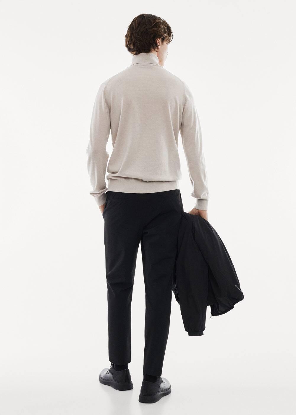 MANGO MAN - 100% merino wool turtleneck sweater light/pastel greyMen Product Image