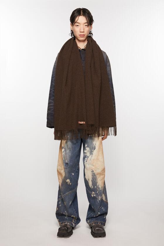 Fringe wool scarf - oversized Product Image