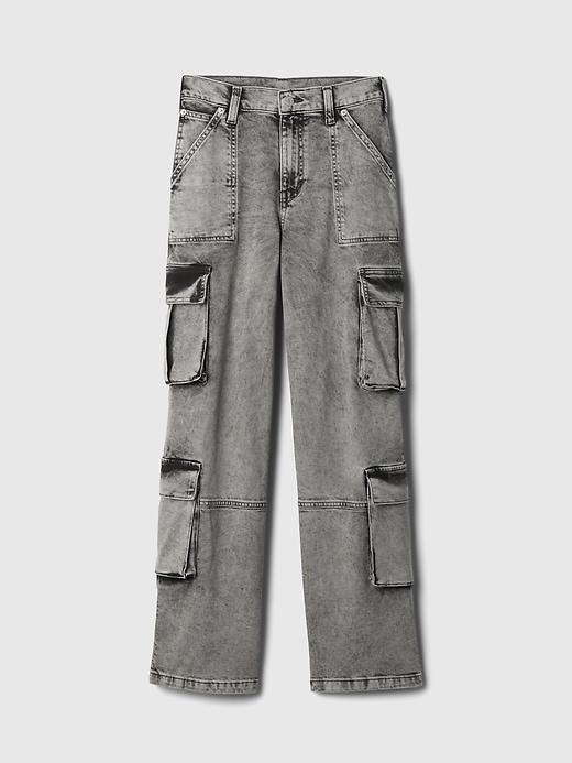 Mid Rise Double Cargo &apos;90s Loose Jeans Product Image