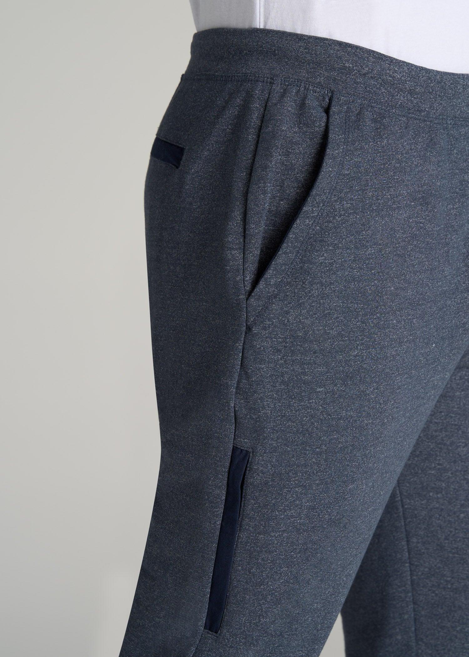 Microsanded French Terry Sweatpants for Tall Men in Navy Mix Male Product Image