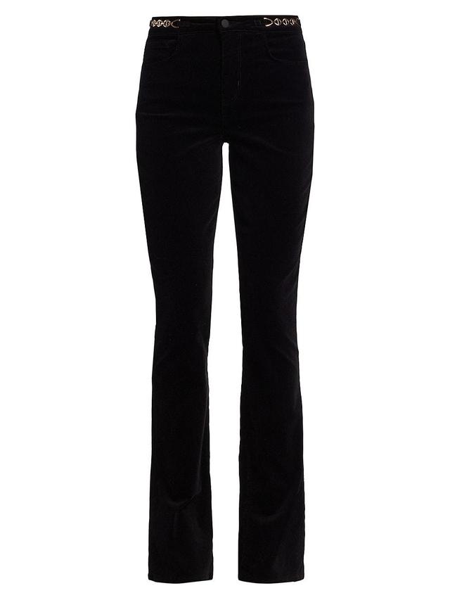 Womens Stevie Chain-Embellished Velvet Pants Product Image