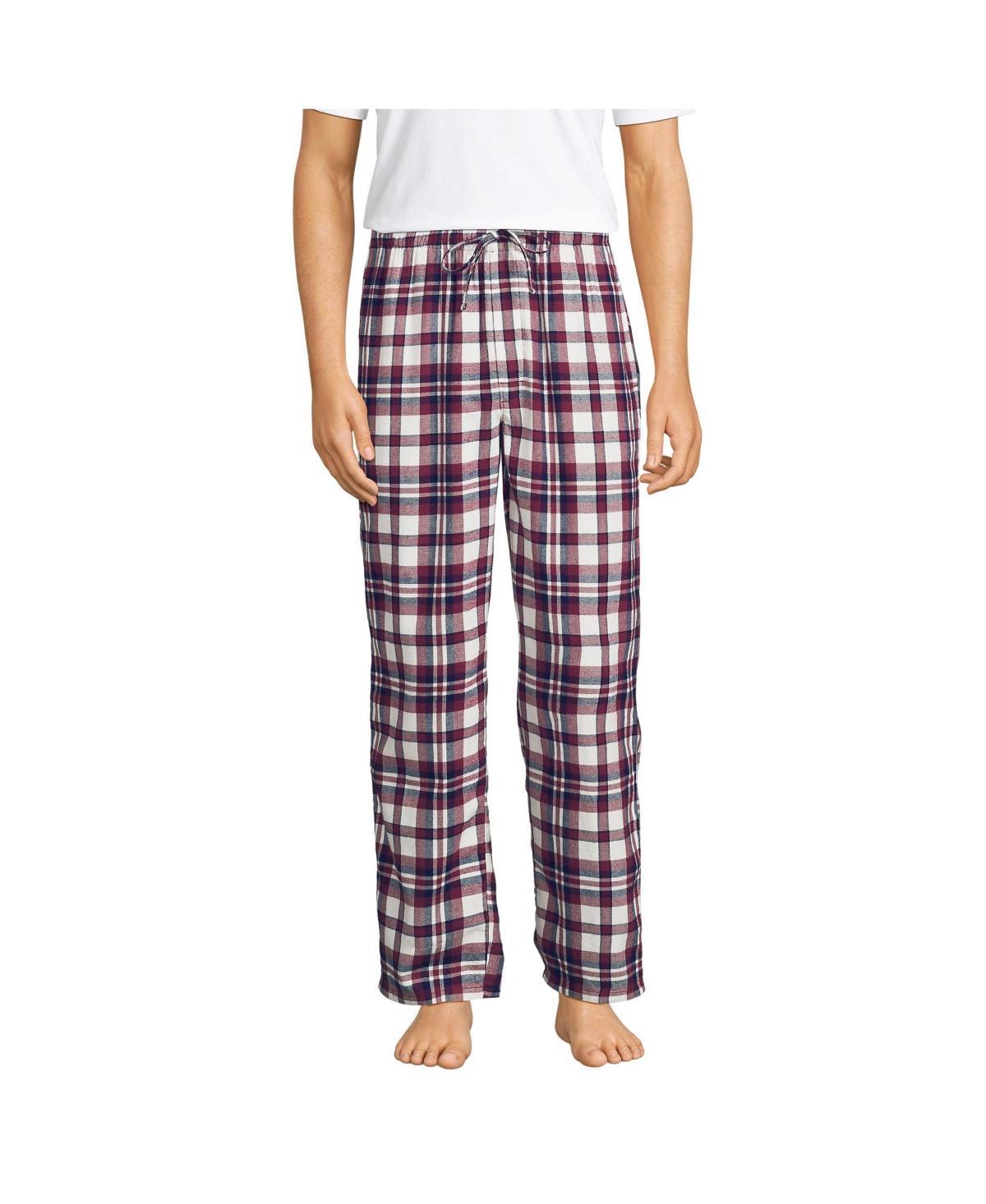 Mens Lands End Flannel Pajama Sleep Pants Deep Blue Product Image