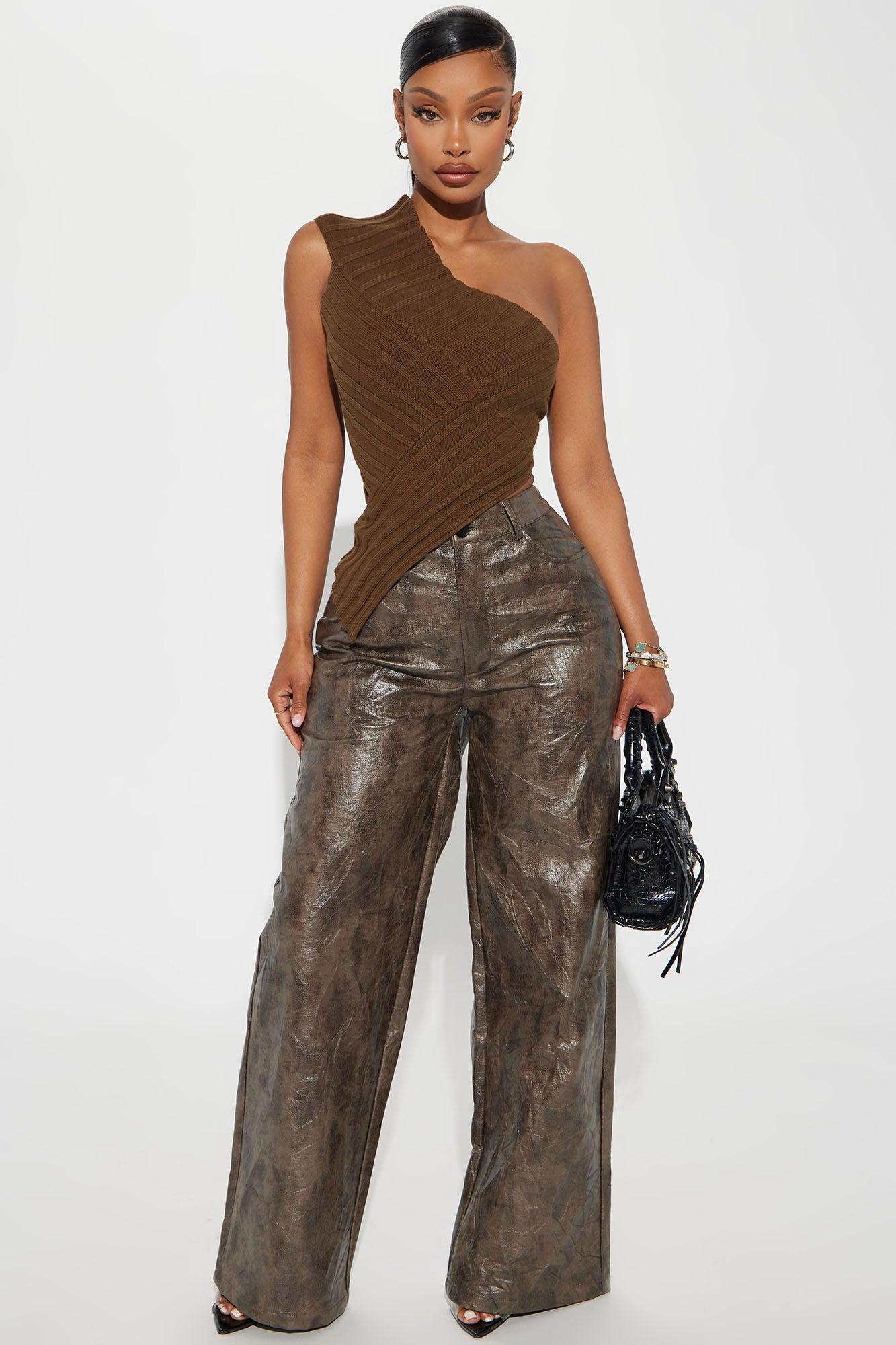 I'm Into It Faux Leather Pant - Olive Product Image