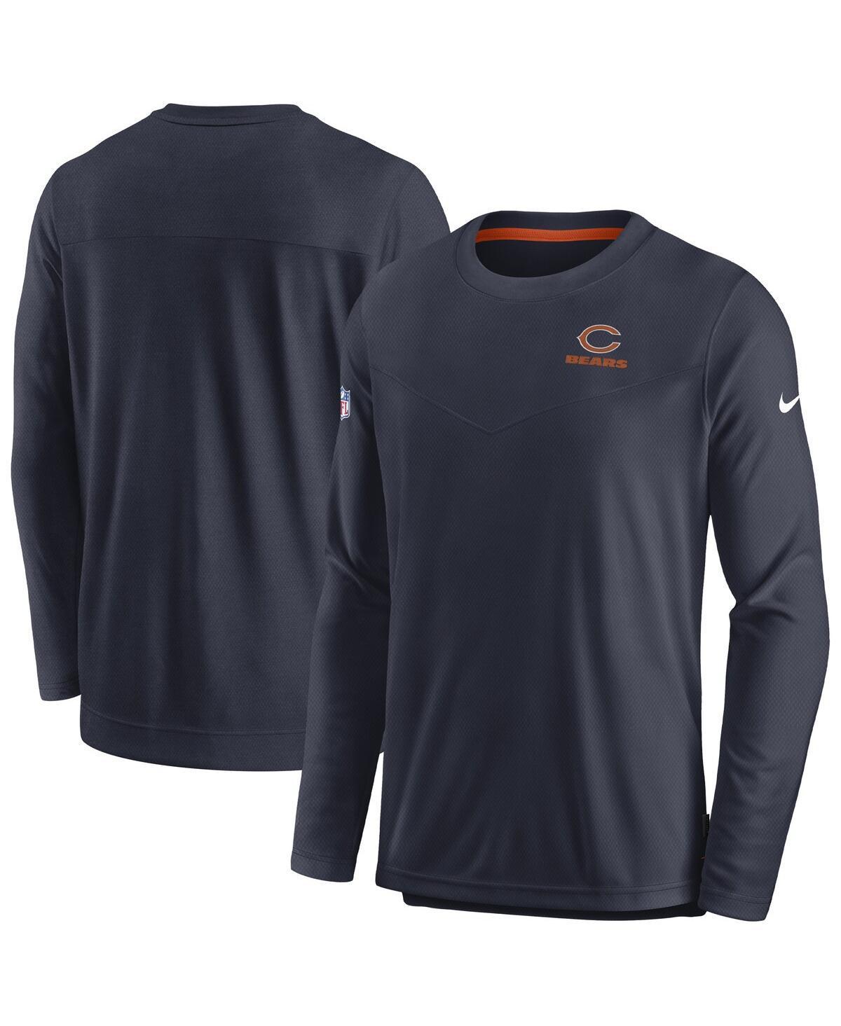 Mens Nike Navy Chicago Bears Sideline Lockup Performance Long Sleeve T-Shirt Product Image