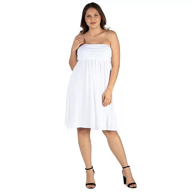 Plus Size 24seven Comfort Apparel Knee Length Strapless Mini Dress, Womens Product Image