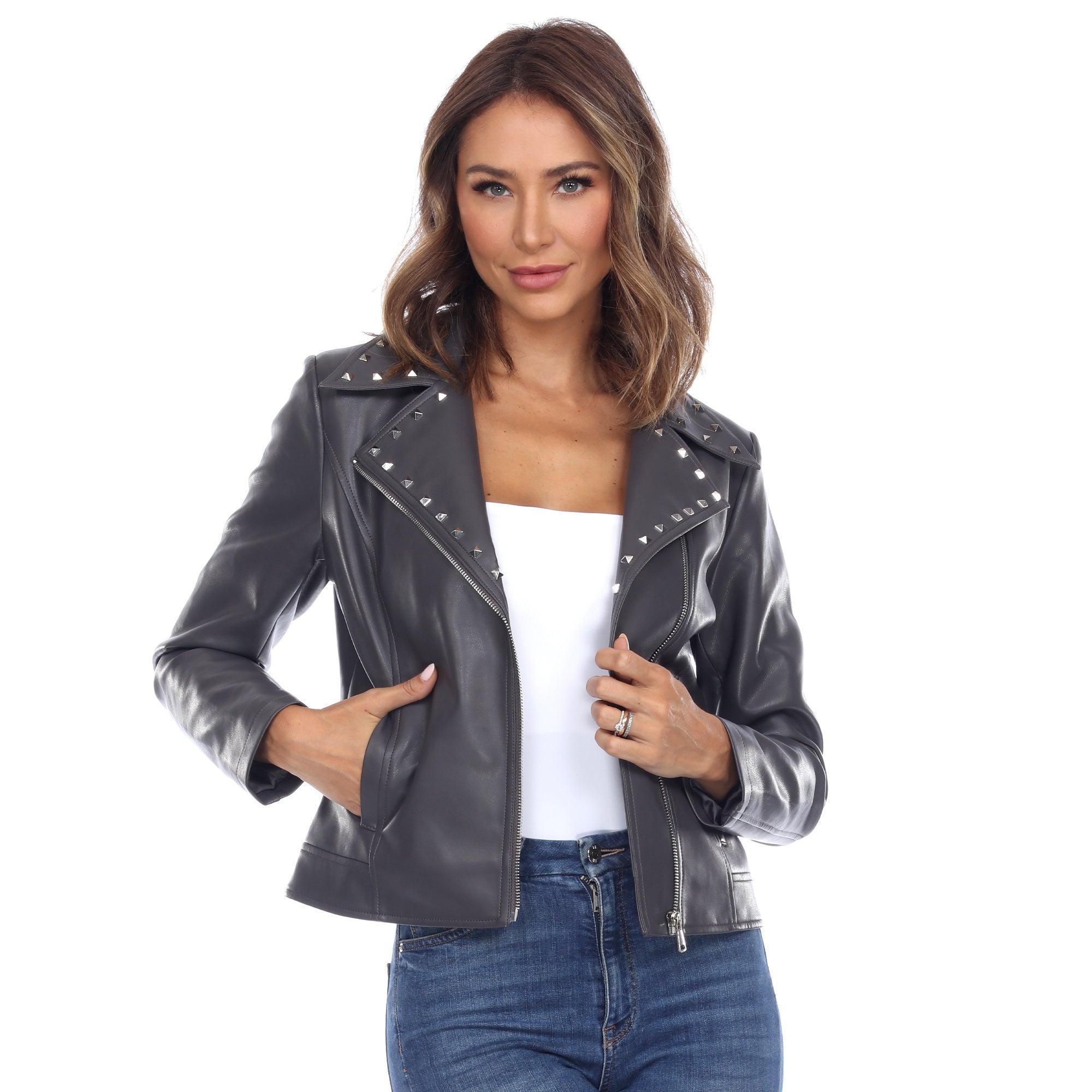 Women's Pu Faux Leather Jacket Product Image