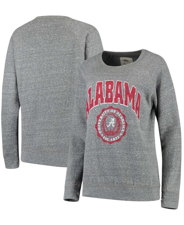 Womens Pressbox Heathered Gray Alabama Crimson Tide Edith Vintage Knobi Pullover Sweatshirt Product Image