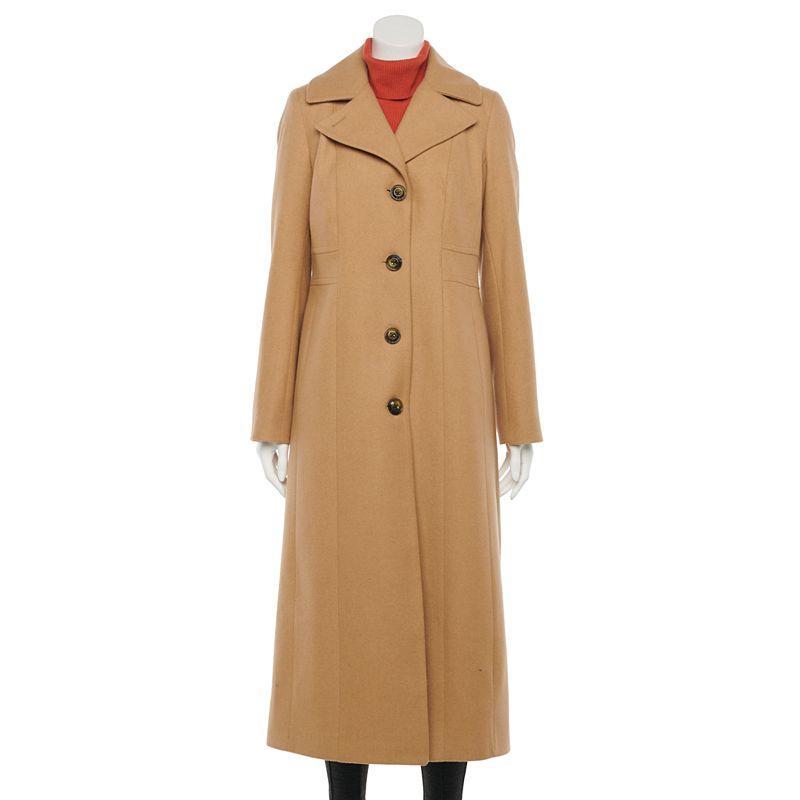 Womens TOWER by London Fog Long Wool-Blend Coat Product Image